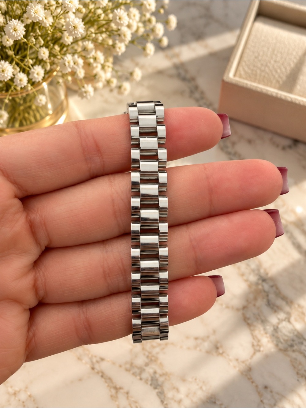 Silver-Plate Link Bracelet